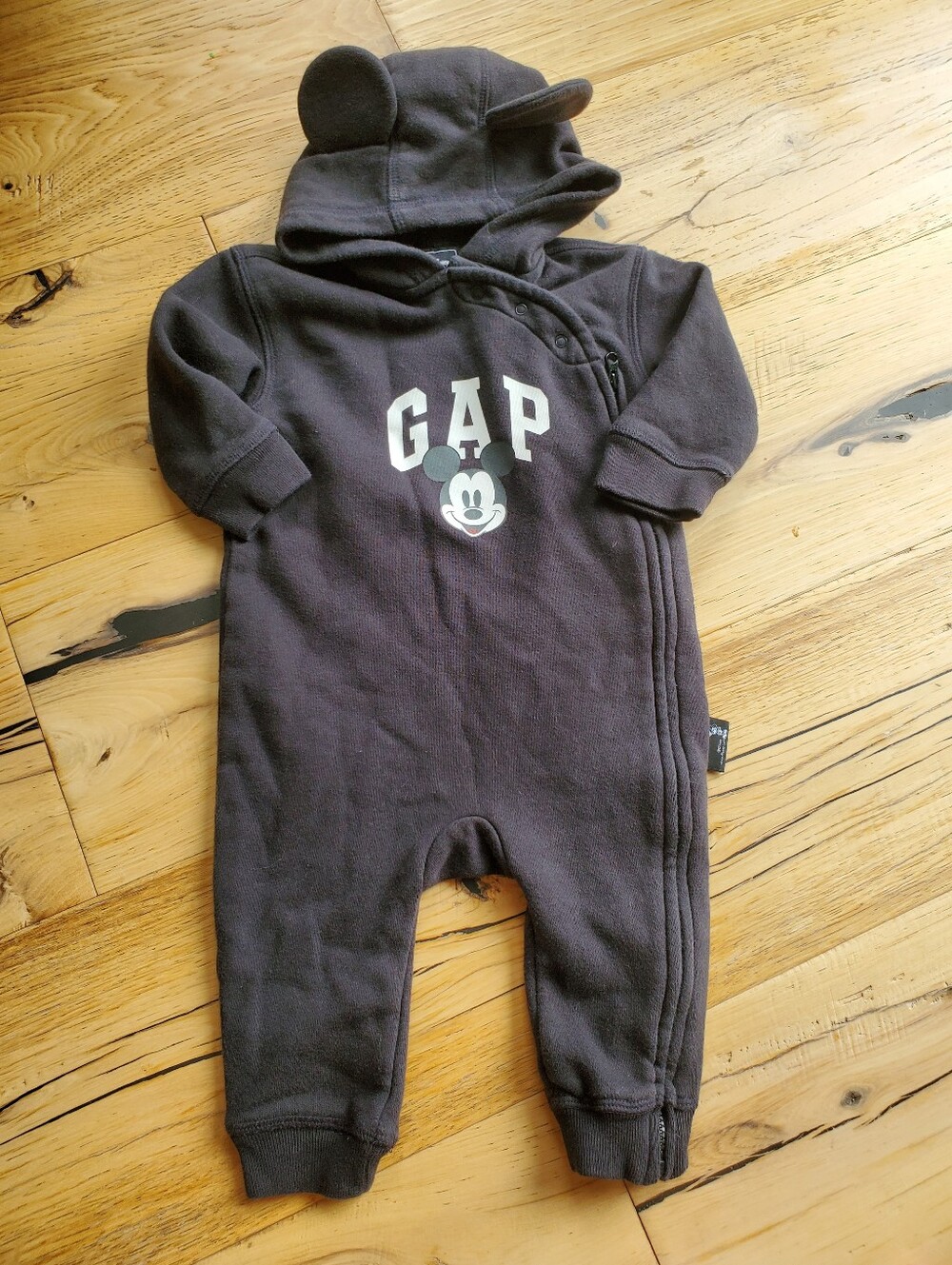 GAP Black Hooded Mickey Mouse One-Piece Footie